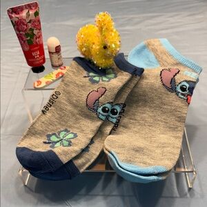 Stitch Blue and Gray Character Socks Easter Basket and Accessories
